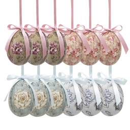 [65905] Decorative Hanger Egg (set 12) Multicoloured Ø 4x5 cm