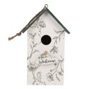 Maison d'oiseau Blanc Vert 15x10x22 cm