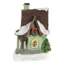 Decorazione di una Casetta con LED Verde Marron 5x5x8 cm