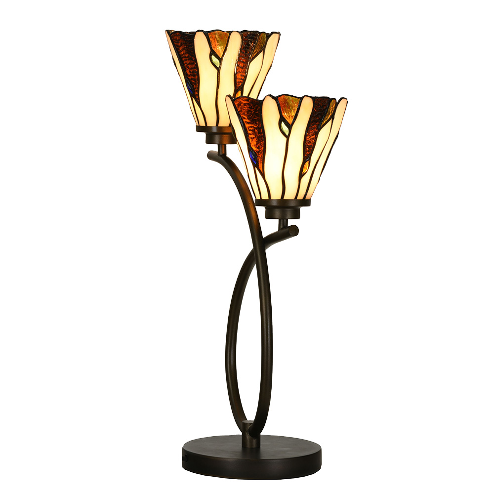 Lampada da tavolo Tiffany Beige 46x28x63 cm E14/max 2x40W