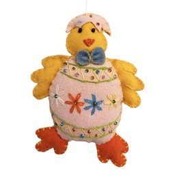 [66516] Decorative Hanger Chick felt Yellow Beige 9x2x11 cm
