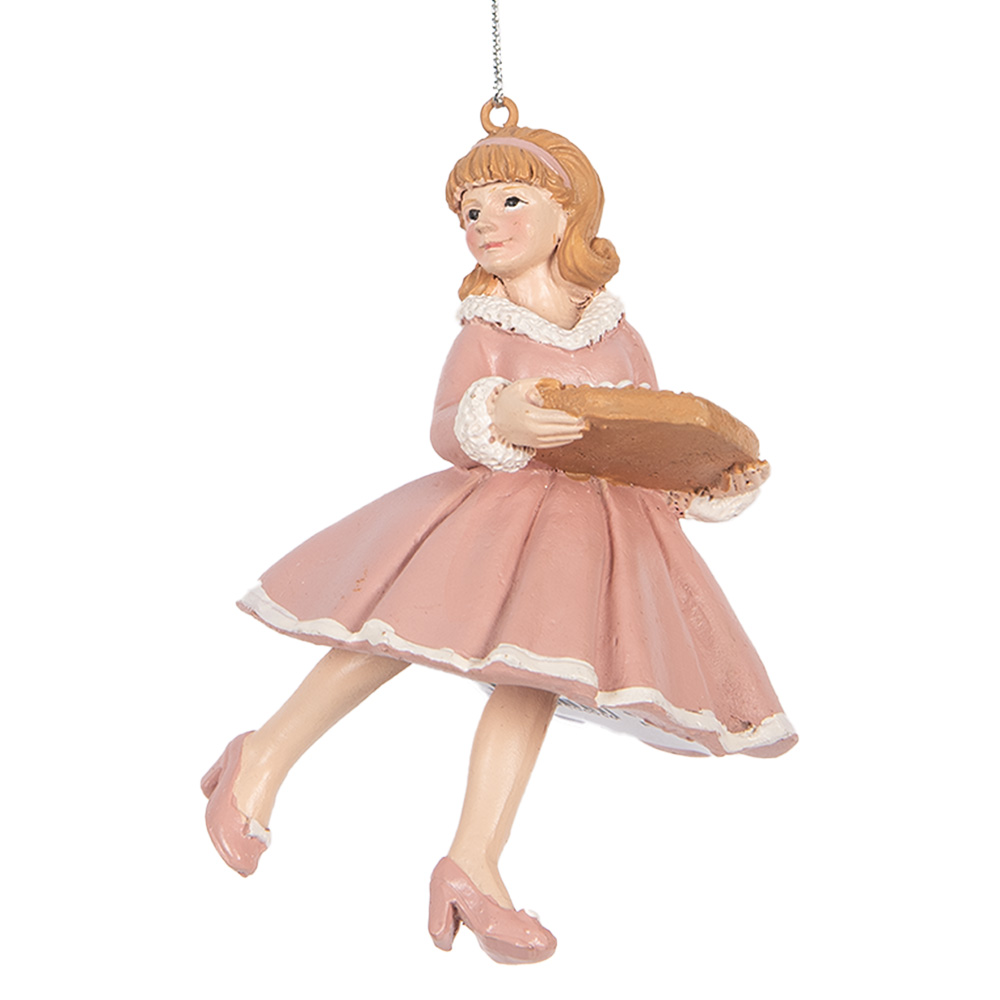 Dekoration Anhänger Ballerina Rosa Beige 7x7x11 cm