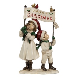 [6PR4184] Decoration Statue Children Beige  8x4x13 cm