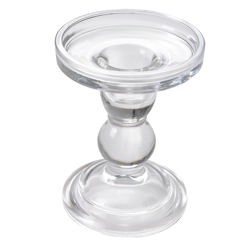 Candle Holder Transparent Ø 9x11 cm