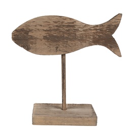[6H2372] Decorazione Pesce Marrone 20x8x20 cm