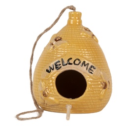 [6CE2321] Maison d'oiseau Jaune Ø 11x14 cm