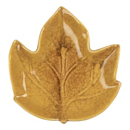 [6CE2151] Schale Blatt Gelb 14x13x2 cm