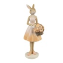 Statua Decorativa Coniglio Beige Rosa 9x6x21 cm