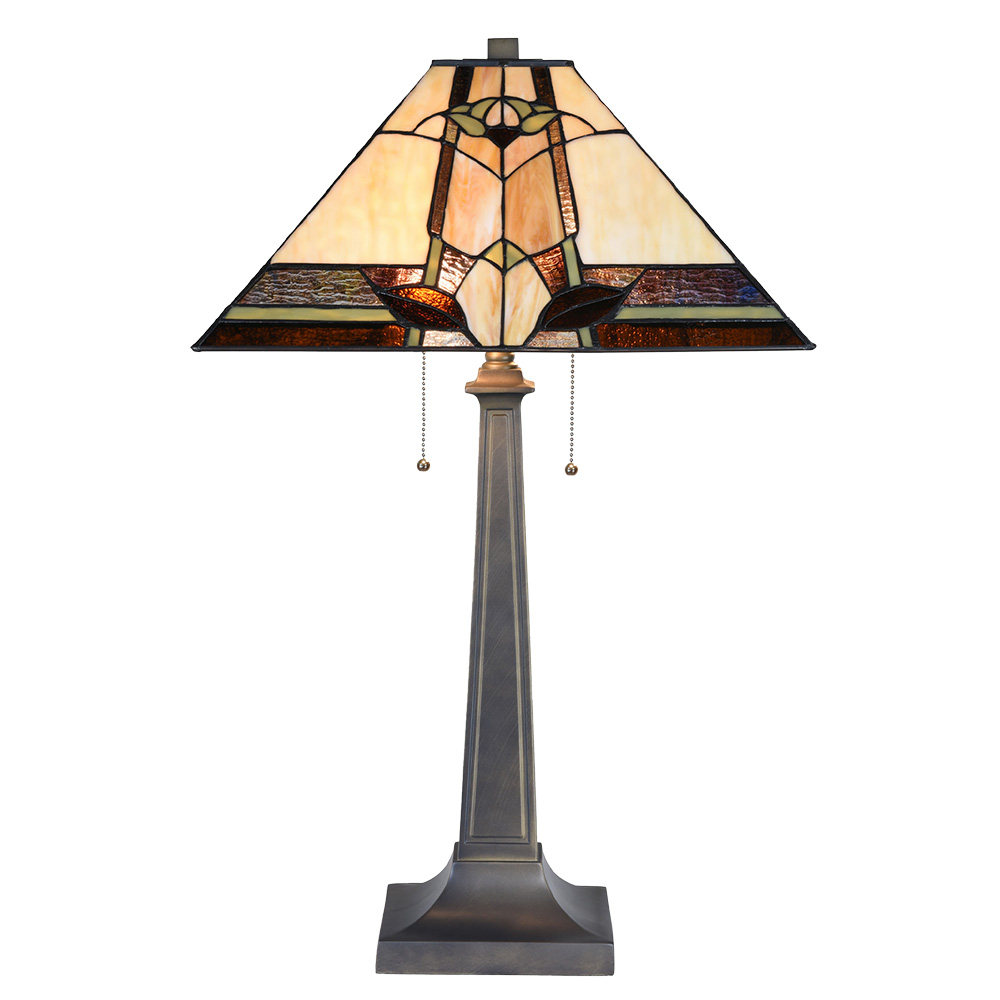 Tiffany Tischlampe Beige 45x45x80 cm E27/max 2x60W