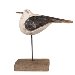 [6H2343] Decoration Bird White Brown 12x5x13 cm