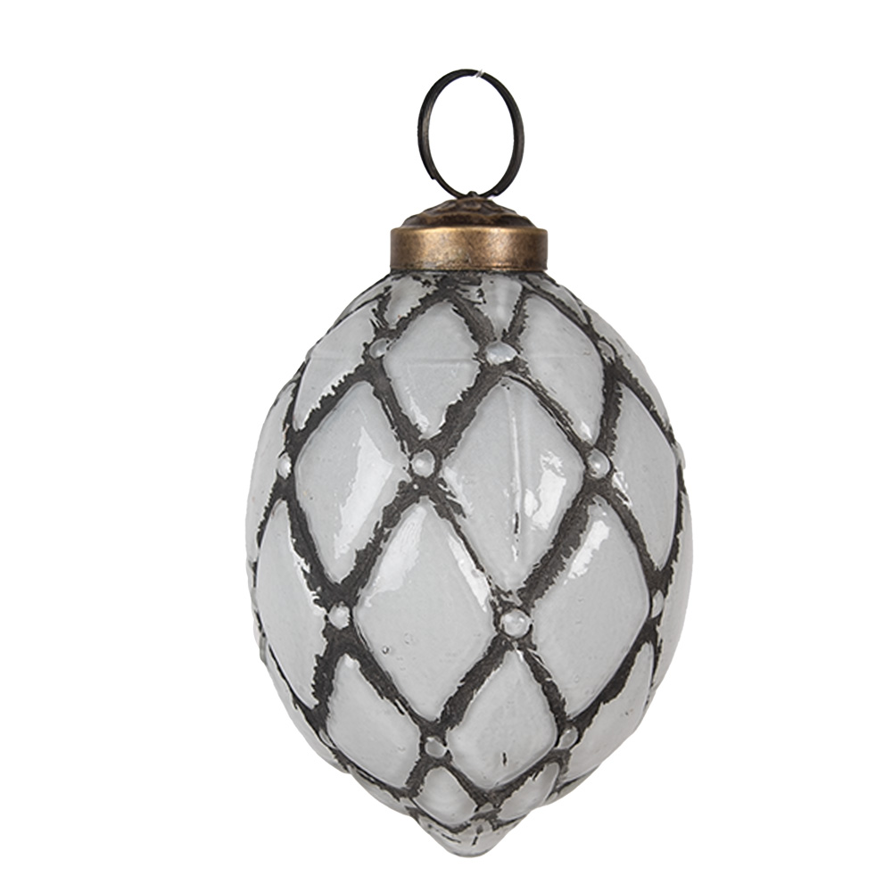 Weihnachtskugel Grau Ø 6x8 cm