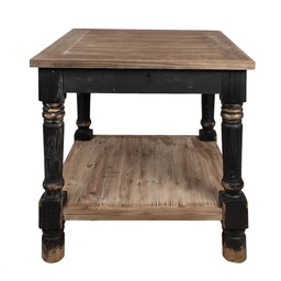 [5H0695Z] Tavolo Nero Marrone 80x80x85 cm
