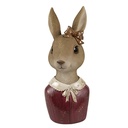 Deko Kaninchen Beige Rot 7x7x17 cm