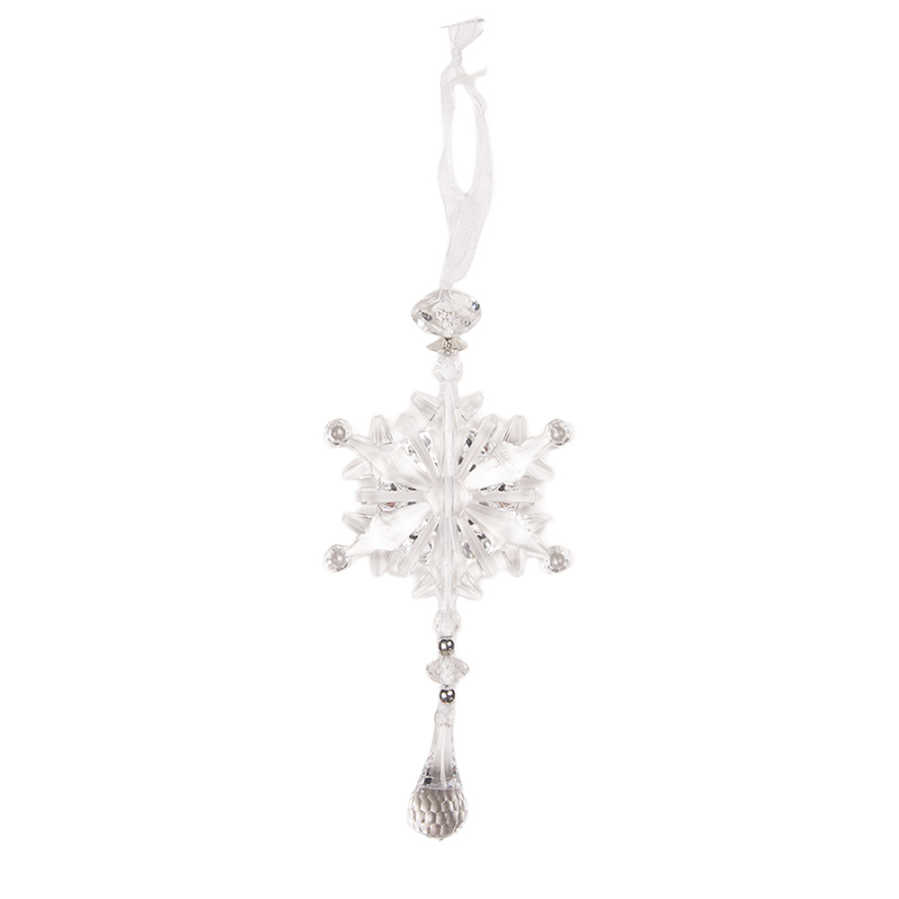 Décoration pendentif Flocon de neige Transparent 7x2x15 cm