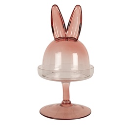 [6GL4385] Glass Cloche Pink Ø 12x23 cm