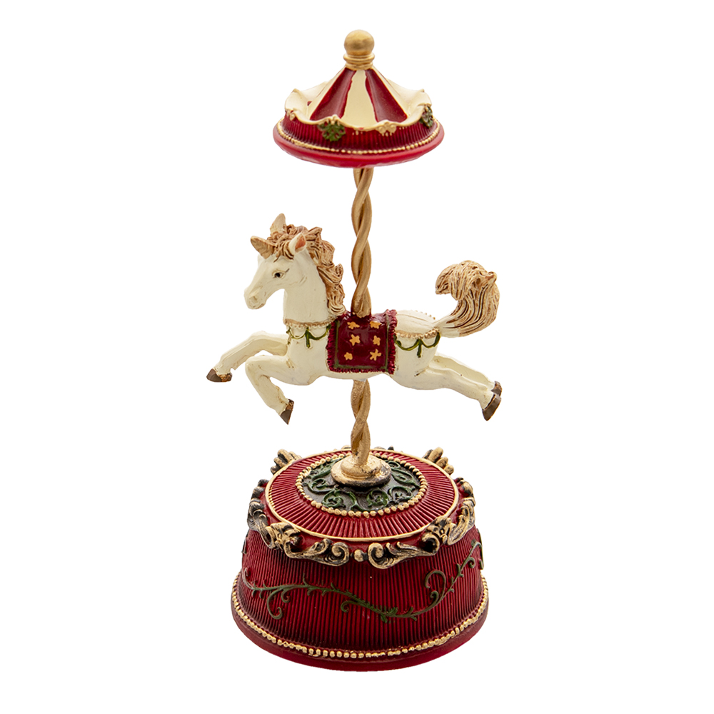 Spieldose Pferd Rot Ø 9x21 cm