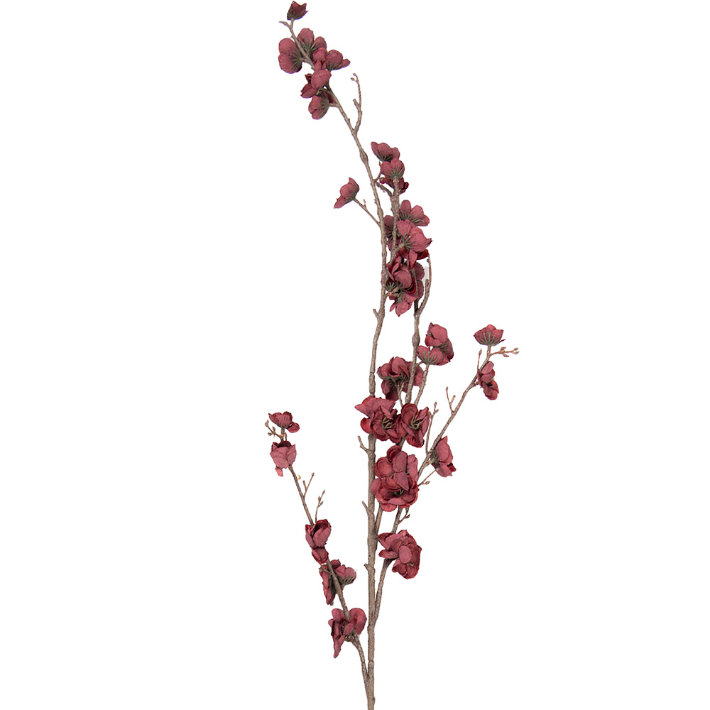 Decorative Artificial Branch with flowers Red Brown 8x15x120 cm