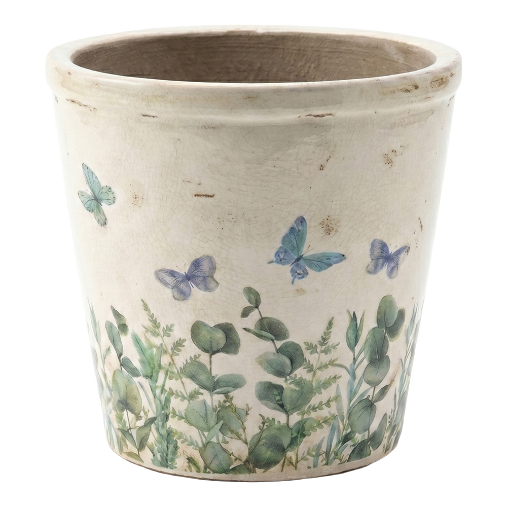 Vaso Porta Pianta Beige Verde Ø 21x20 cm