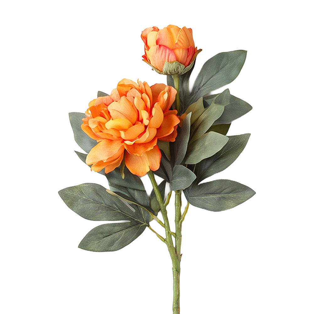 Branche décorative avec fleurs Orange Vert 73 cm