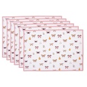 Tischsets 6er Set Beige Rosa 48x33 cm