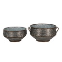Pots à fleurs dintérieur (lot de 2) Gris, Marron 40x35x20 / 32x31x15 cm