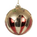 Weihnachtskugel Goldfarbig Rot Ø 8x8 cm