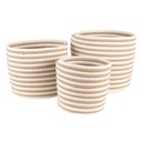 Cestini portaoggetti set di 3 Beige, Marrone Ø 26x21 / Ø 26x21 / Ø 19x18 cm