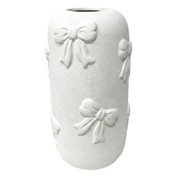 [6TE0599] Decorative Vase White Ø 16x30 cm