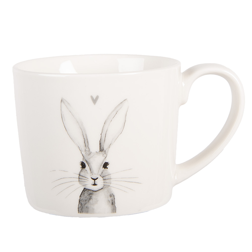 Becher Weiß Grau 12x8x7 cm / 275 ml