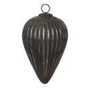 Weihnachtskugel Schwarz Silberfarbig Ø 15x26 cm