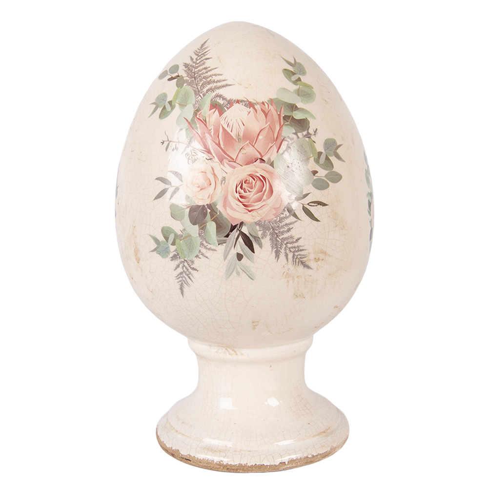 Décoration uf sur pied Beige Rose Ø 15x24 cm