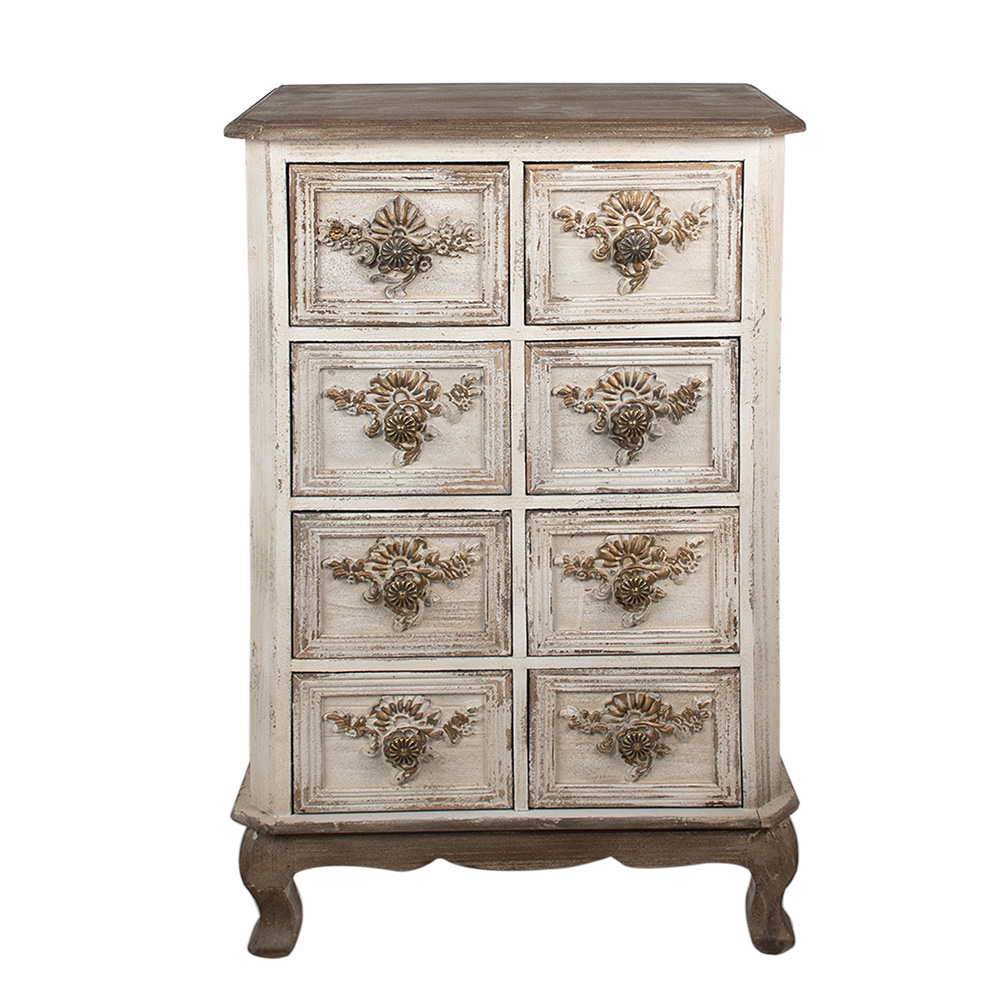Cassettiera Beige Marrone 60x37x100 cm