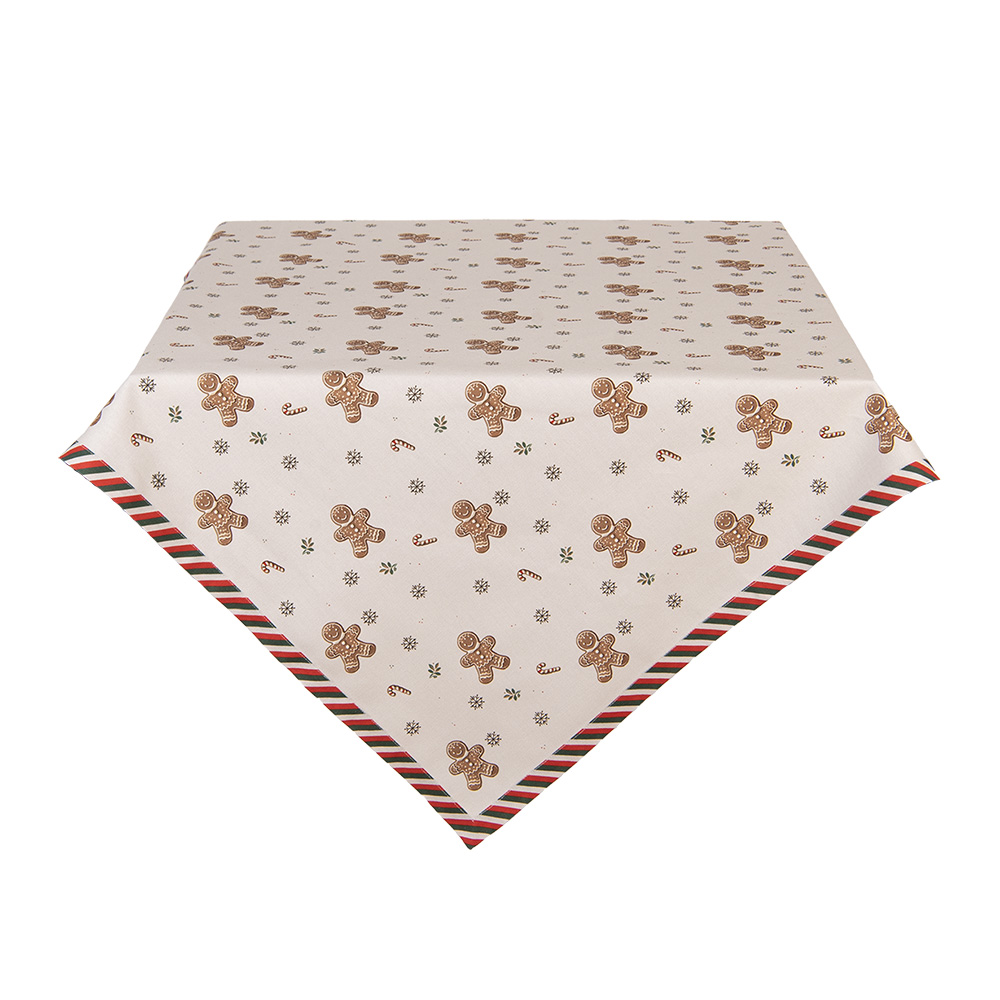 Tischdecke Quadratisch Beige Braun 100x100 cm