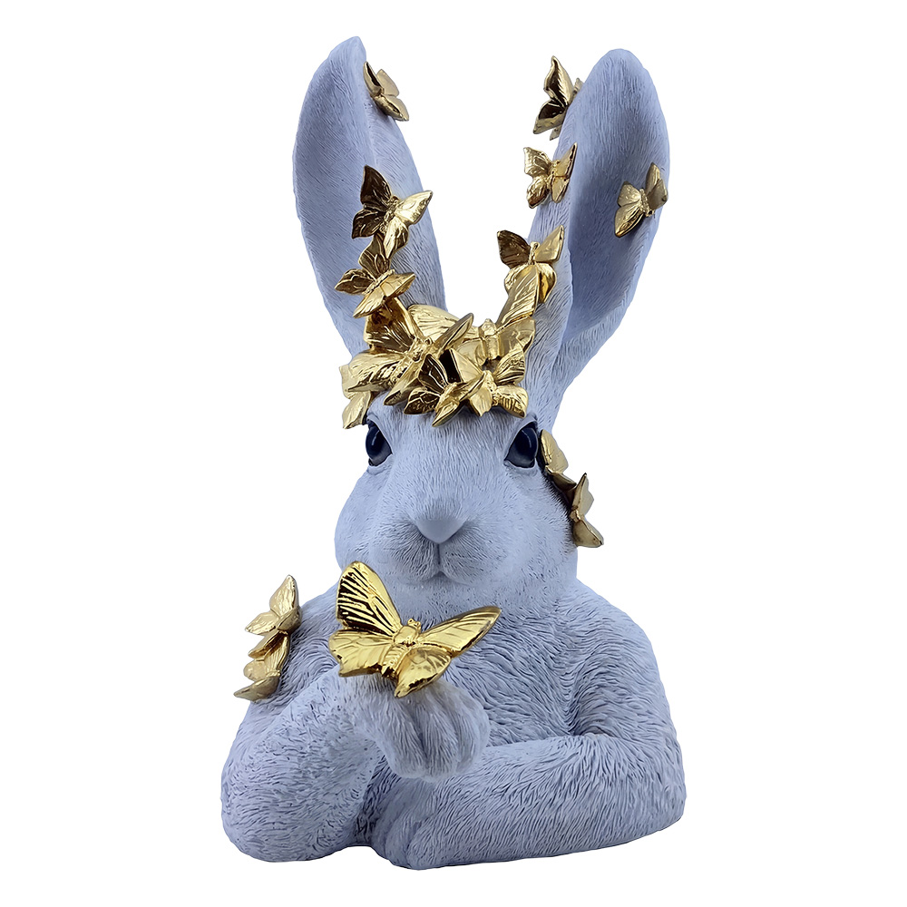Decoratie konijn 21x20x34 cm