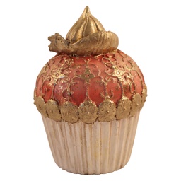 [6PR6229] Cupcake de décoration Blanc Rose Ø 8x10 cm