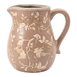 [6CE2449M] Decorative Pitcher Brown Beige 16x13x16 cm