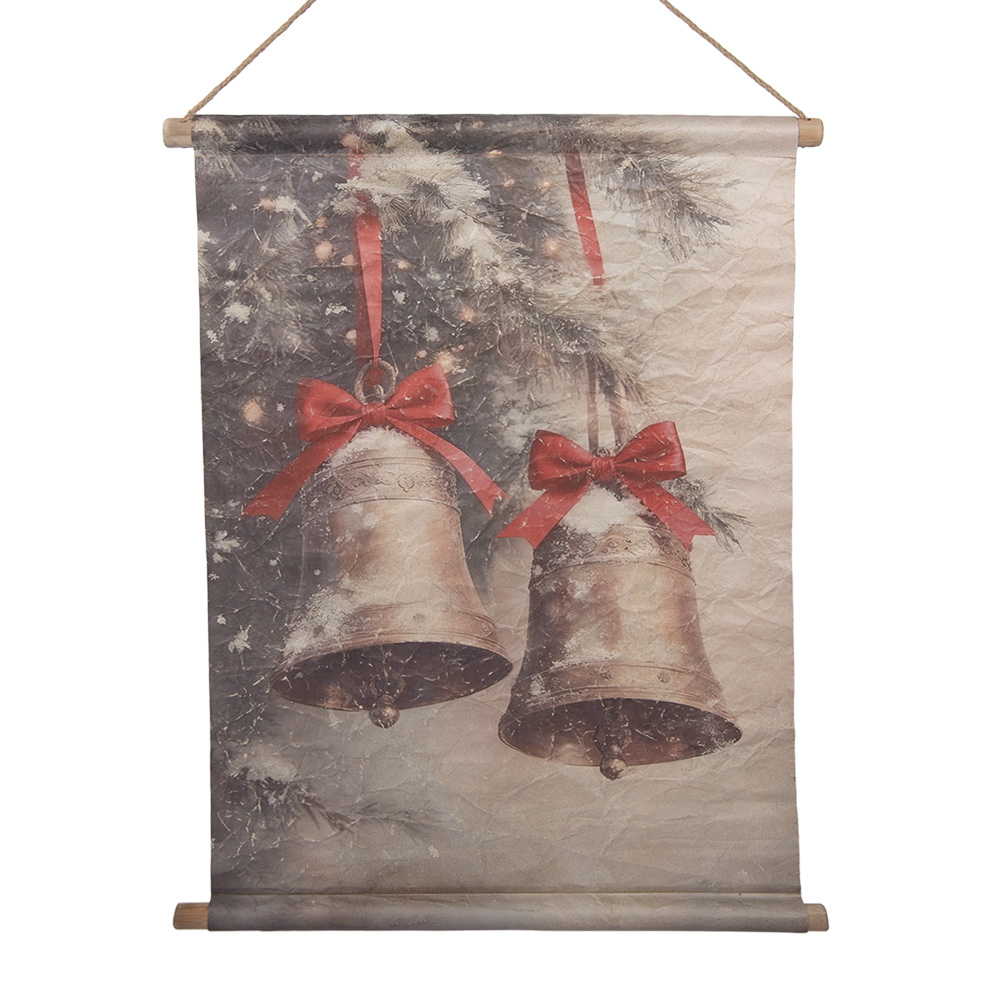 Wandkarte Weihnachten Beige Rot 55x3x75 cm