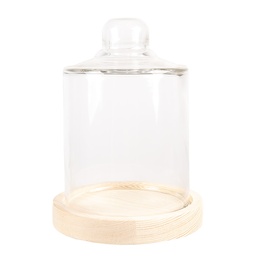 [6GL4483] Glass Cloche Transparent Brown Ø 13x18 cm
