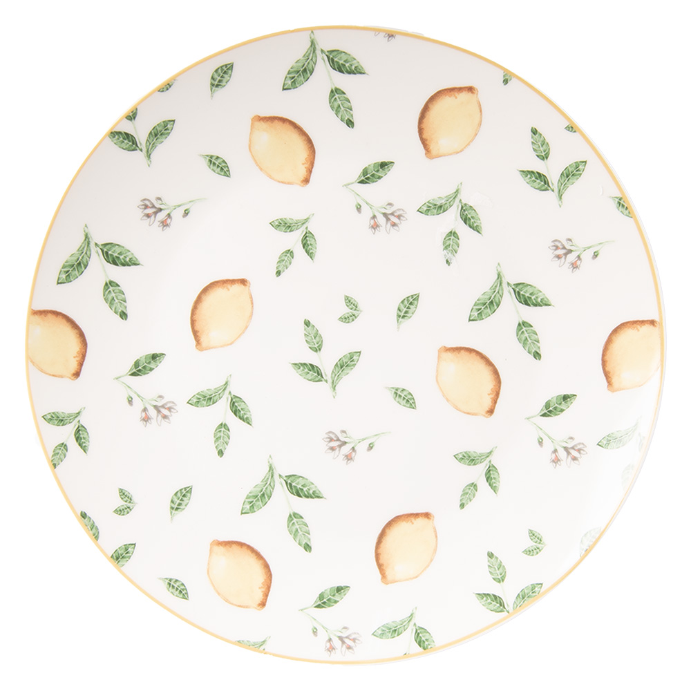 Assiette pour le Petit Déjeuner Blanc Jaune Ø 20x2 cm