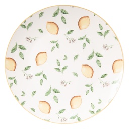 [LELDP] Crockery Breakfast Plates White Yellow Ø 20x2 cm