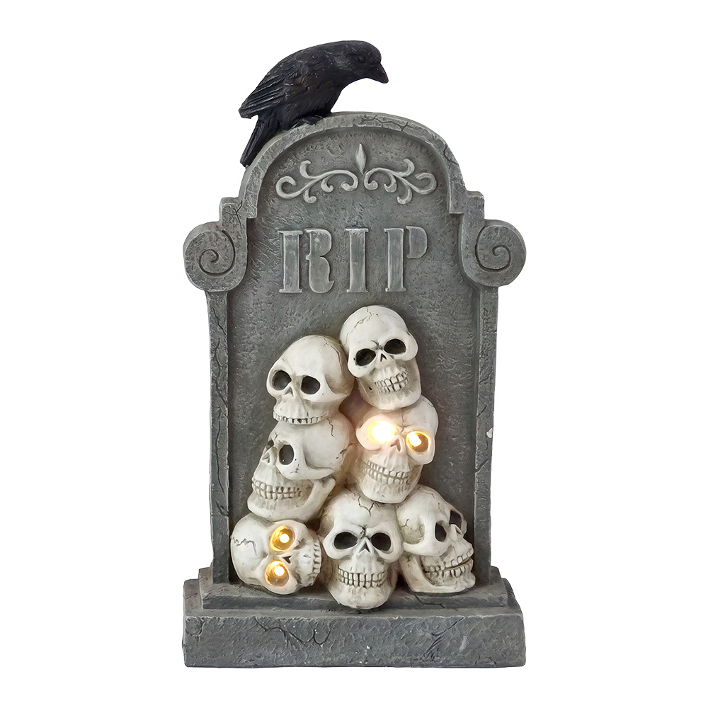 Decorazione Lapide di Halloween Grigio Bianco 35x13x61 cm