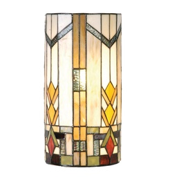 [5LL-9907] Tiffany Wandlampe Beige, Grün 20x11x36 cm E14/max 2x40W