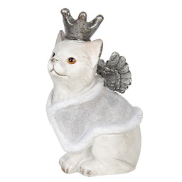 [6PR2969] Decoration Statue Cat Grey 17x15x28 cm