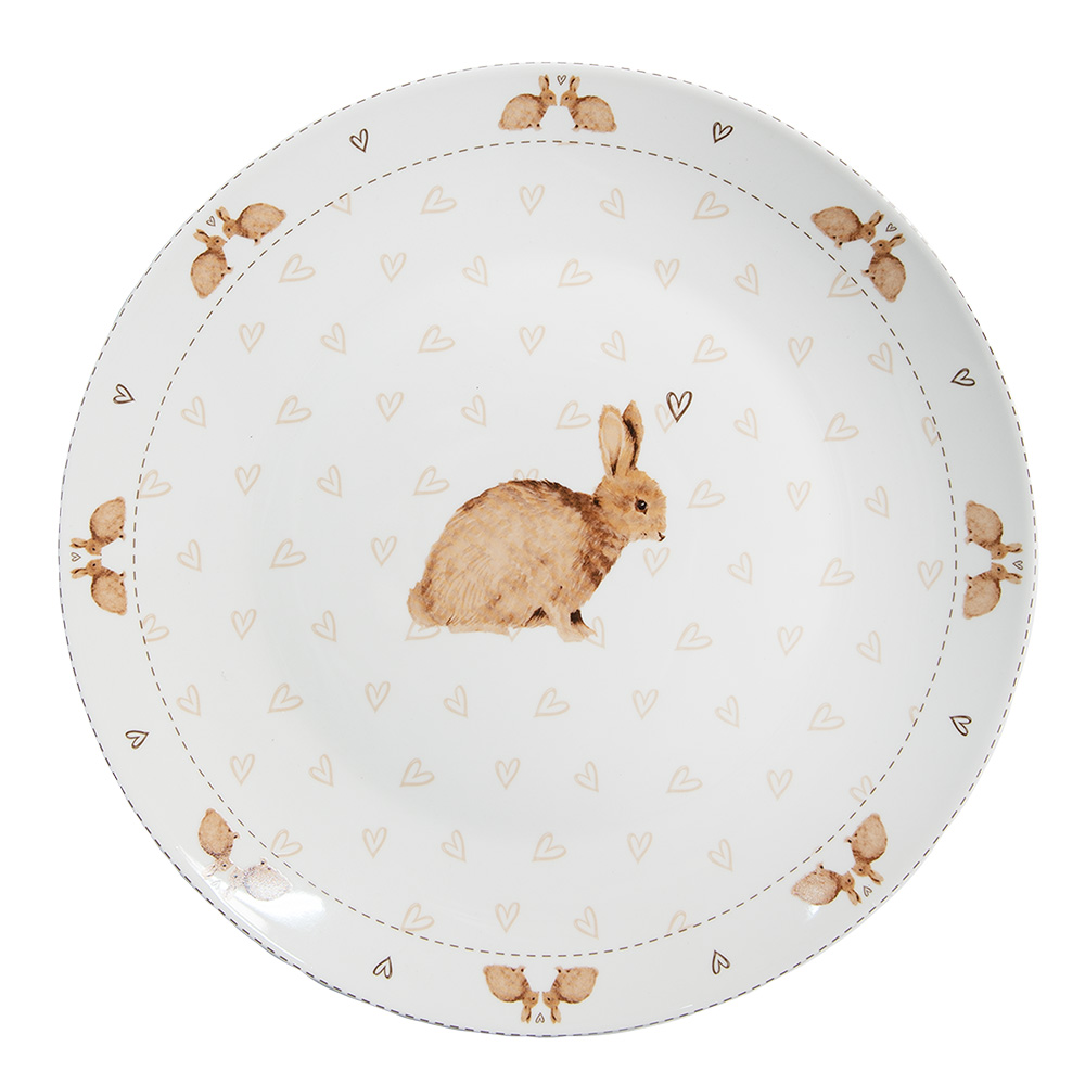 Piatto da cena Bianco Marrone Ø 26x2 cm