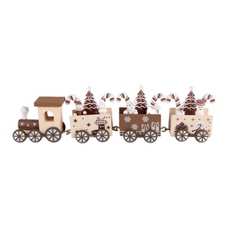[6H2481] Décoration train Beige Marron 27x4x8 cm