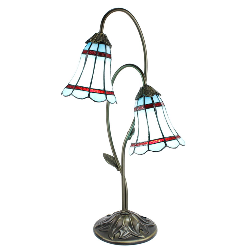 Lampada parete Tiffany Blu Marrone 35x18x61 cm E14/max 2x25W
