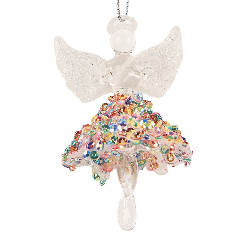 Christmas Bauble Transparent Pink 5x5x9 cm