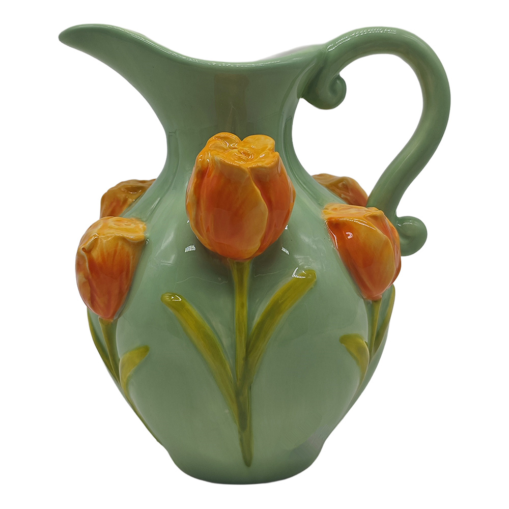 Decoration Vase Vert Orange 16x14x19 cm