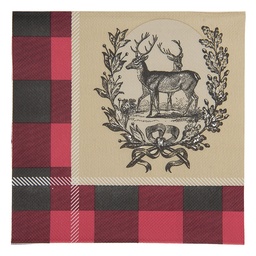 [73169] Serviettes en papier Rouge Beige 33x33 cm (20)