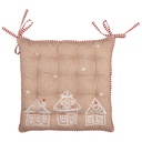 Cuscino Sedia Marrone Bianco 40x40x4 cm